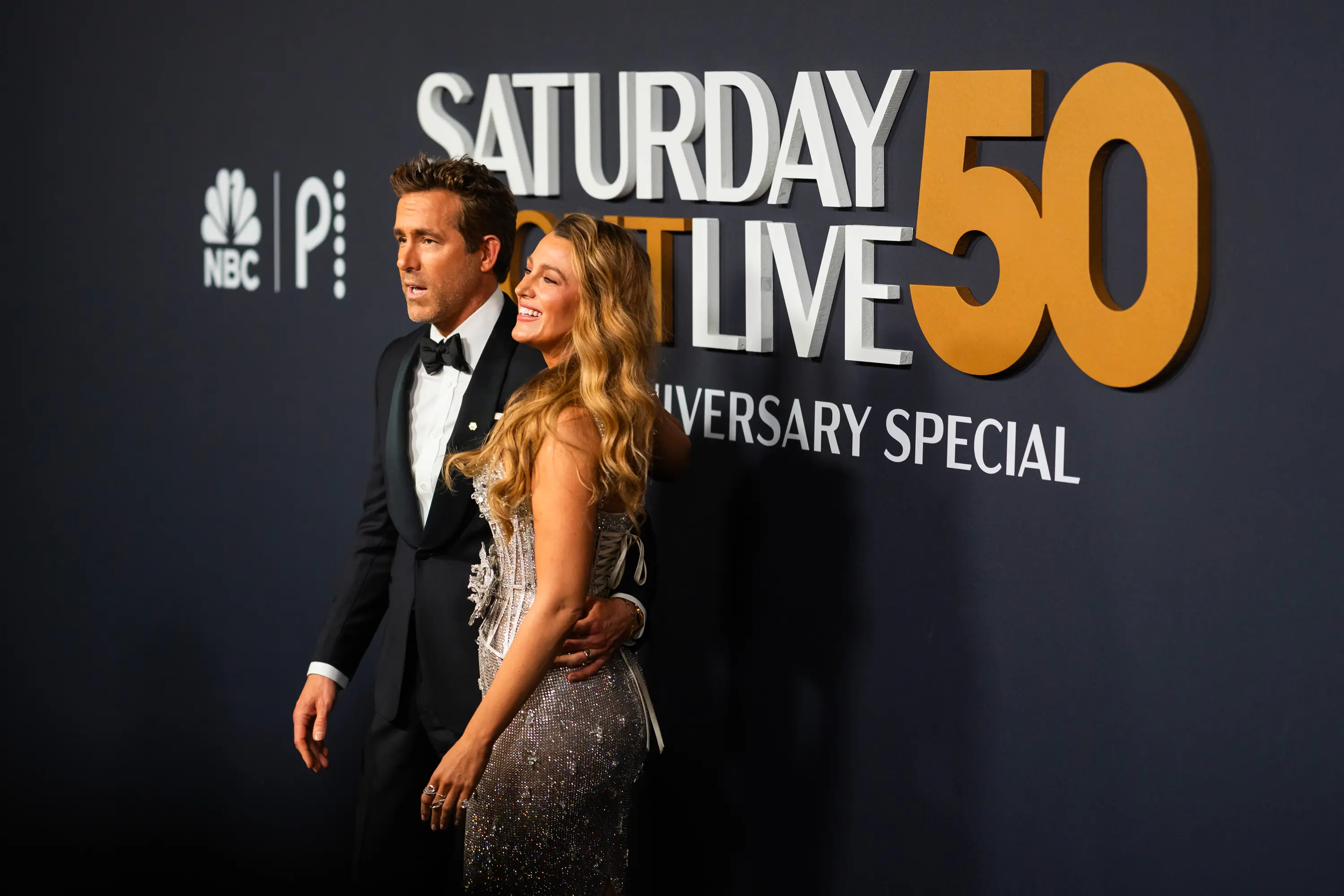 Blake Lively and her husband Ryan Reynolds were at the SNL 50th Anniversary event (TheStewartofNY/WireImage)