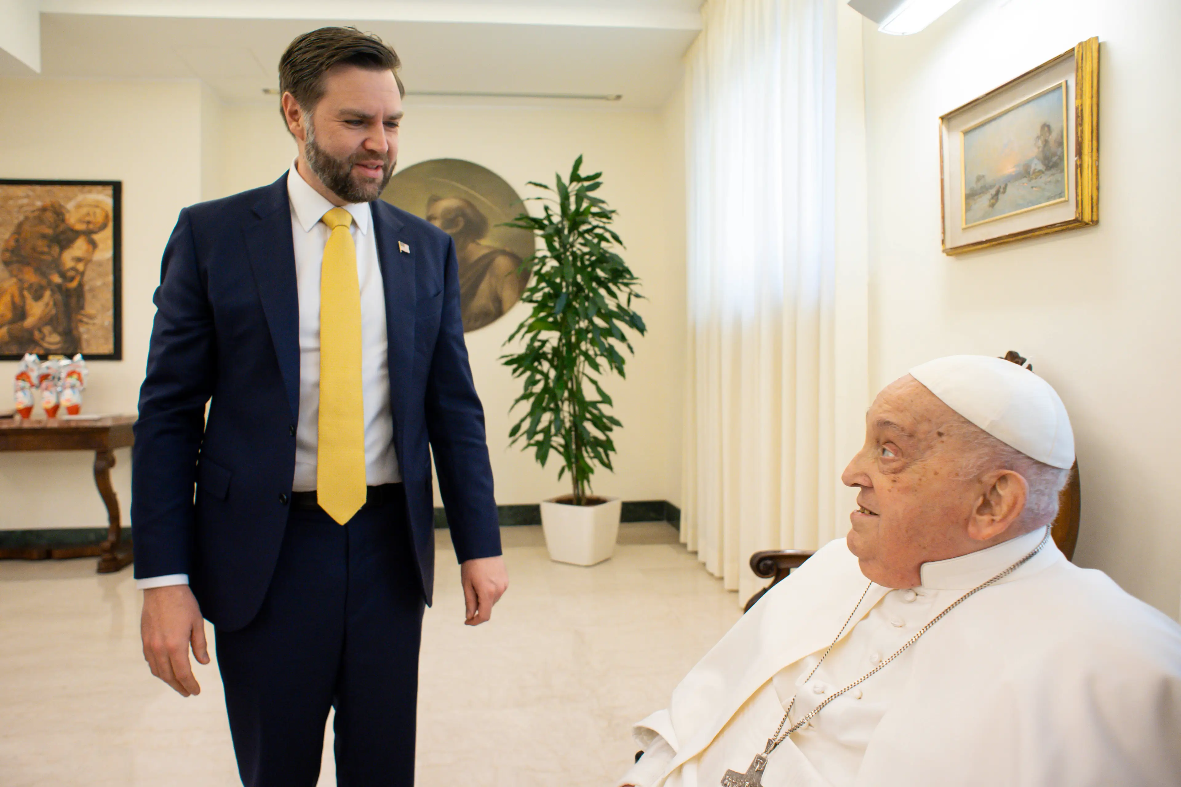 JD Vance met Pope Francis, who died the following day (Vatican Media via Vatican Pool/Getty Images)