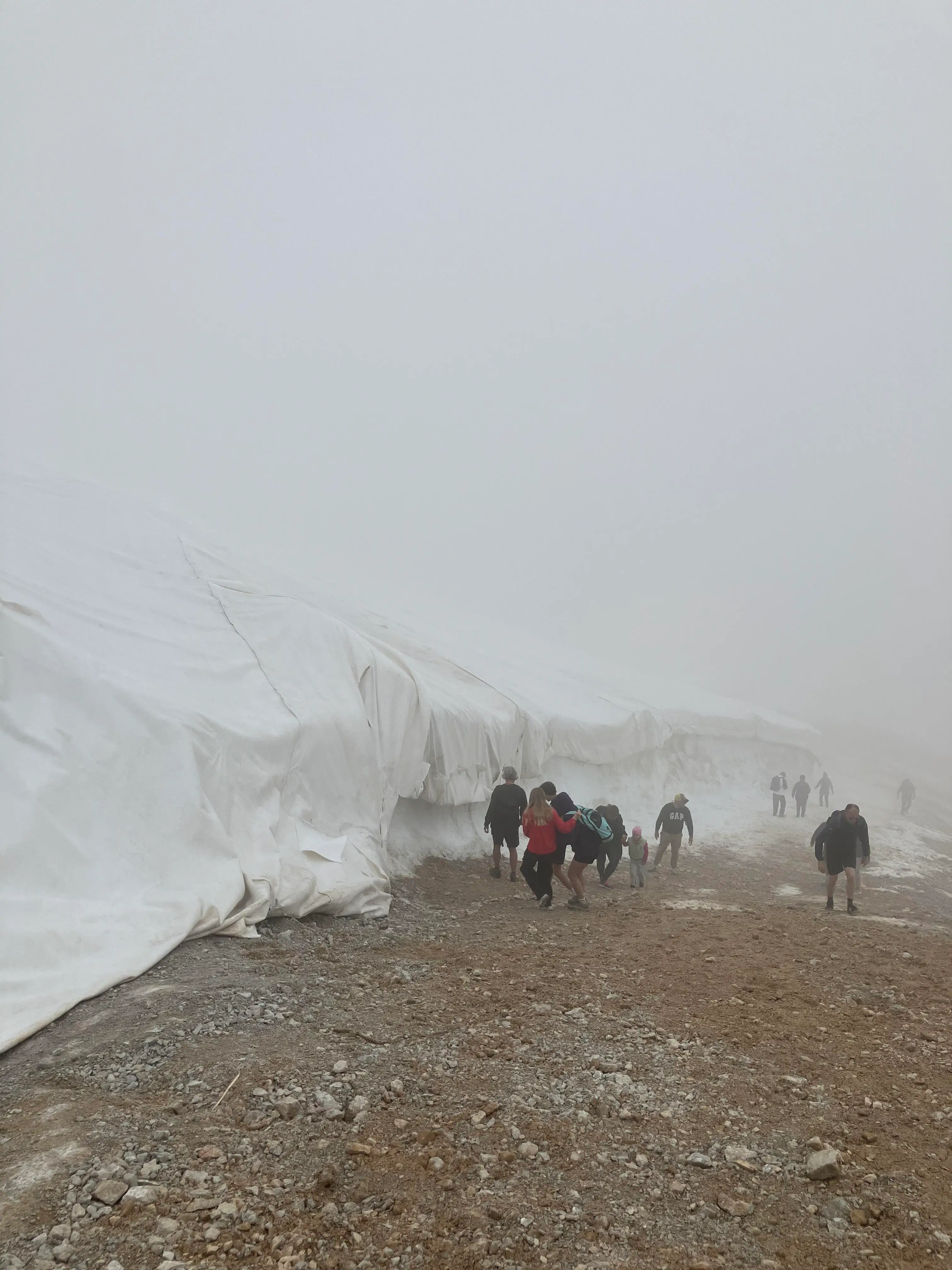 The glacier is covered from April to October to protect it (LADbible)