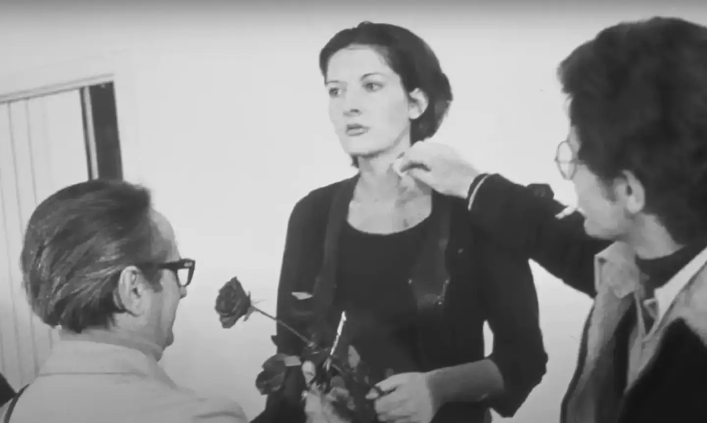 However she would later be subjected to more extreme actions from the crowd (Marina Abramović Institute)