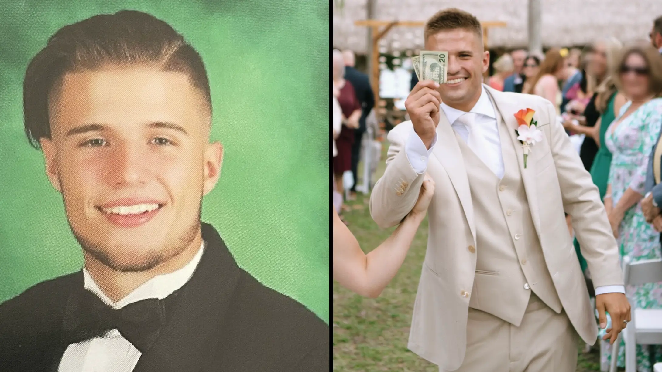 Groom made incredible prediction in school yearbook photo that came true on his wedding day