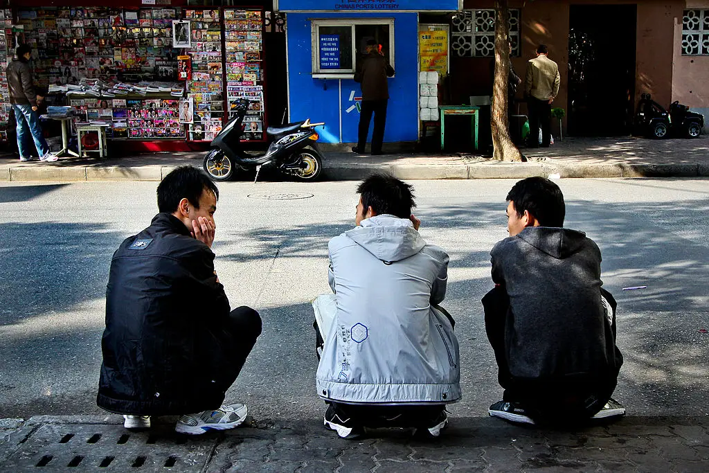 The Asian squat being deployed in Shanghai (Robert Alan Smith/Getty Images)