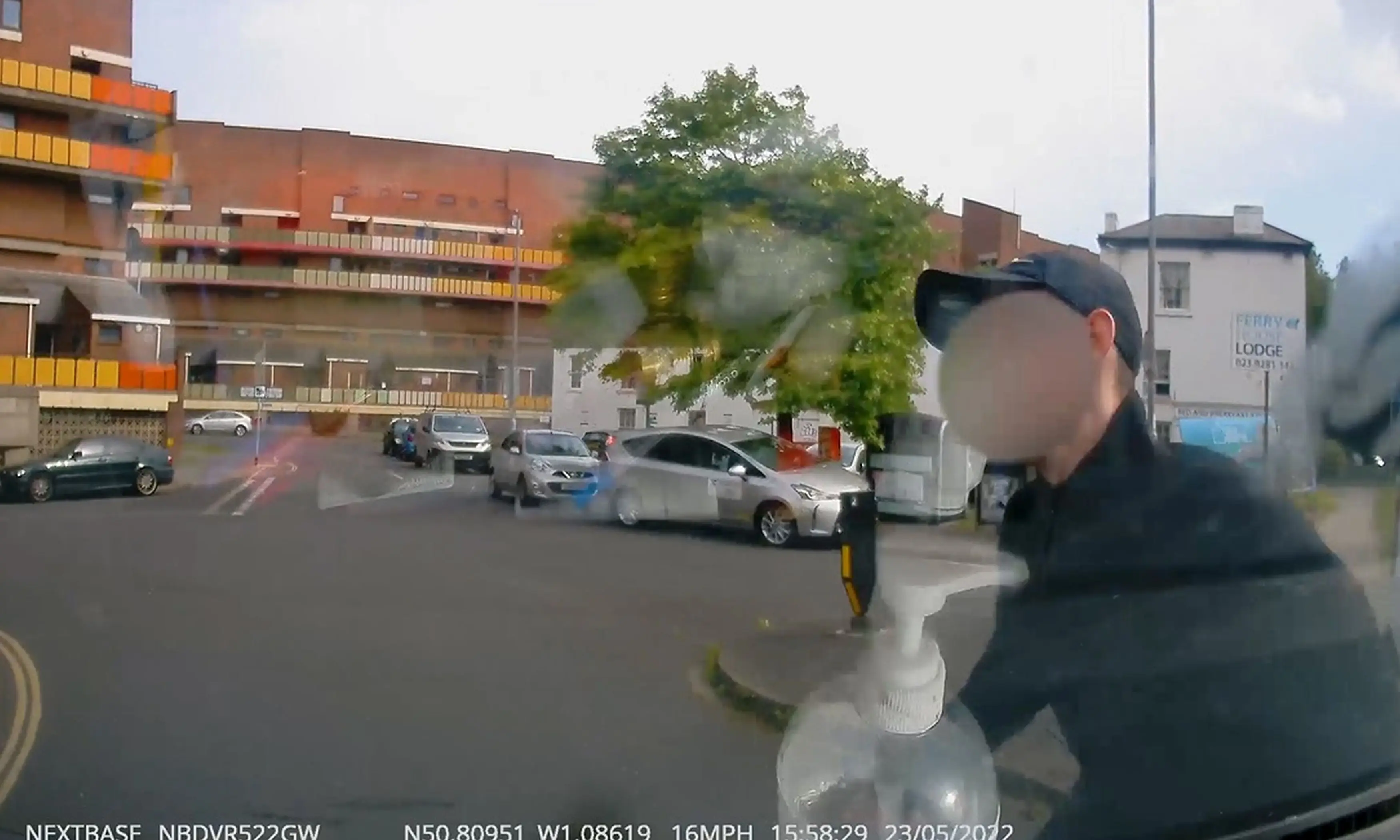 The cyclist came out of nowhere.