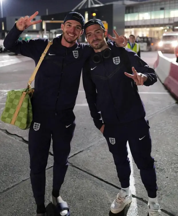 Grealish scored on his return to the England squad (Instagram/@declanrice/@jackgrealish)