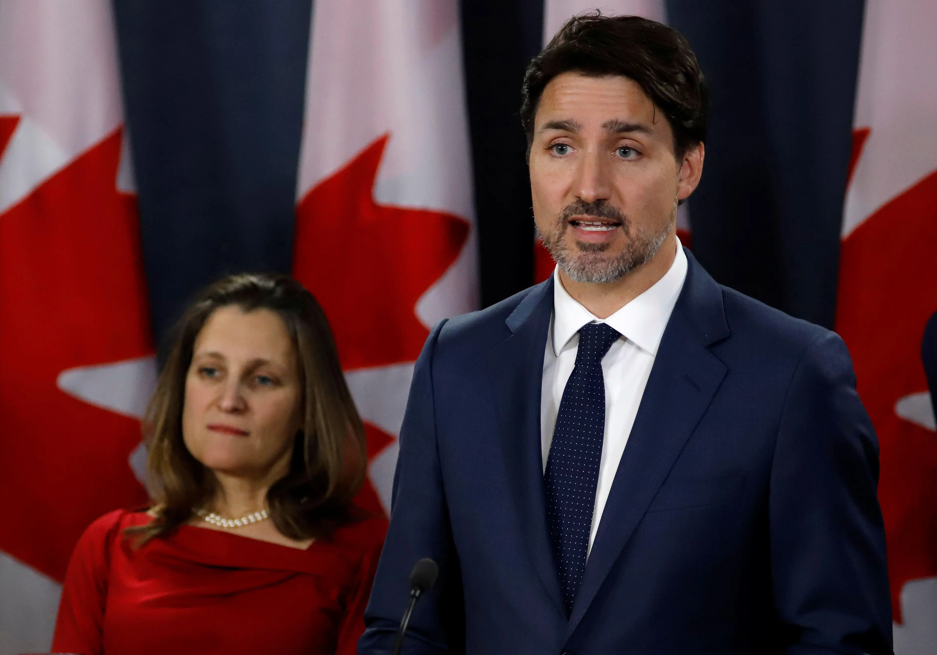 Canada's Prime Minister Justin Trudeau and Finance Minister Chrystia Freeland.