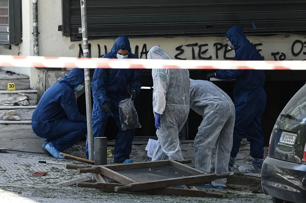 Police have released more information about the 38-year-old woman who died when the bomb she was carrying exploded (SAKIS MITROLIDIS/AFP via Getty Images)