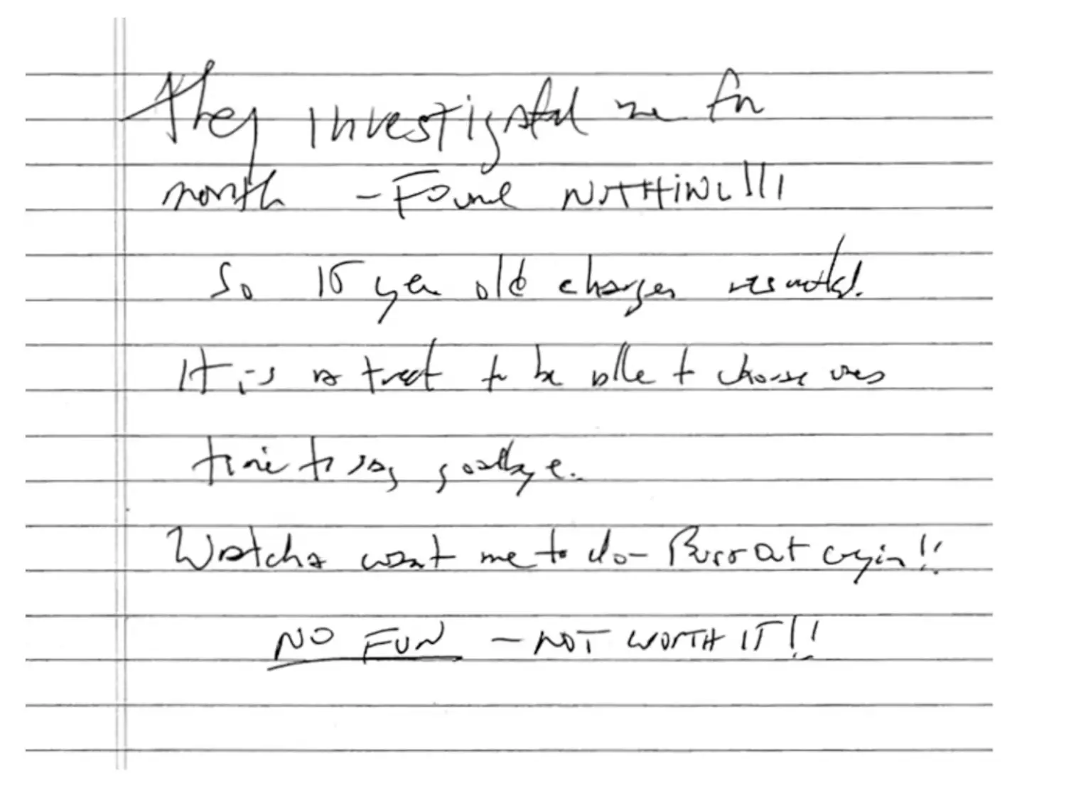 The alleged suicide note (U.S. District Court for the Southern District of New York)