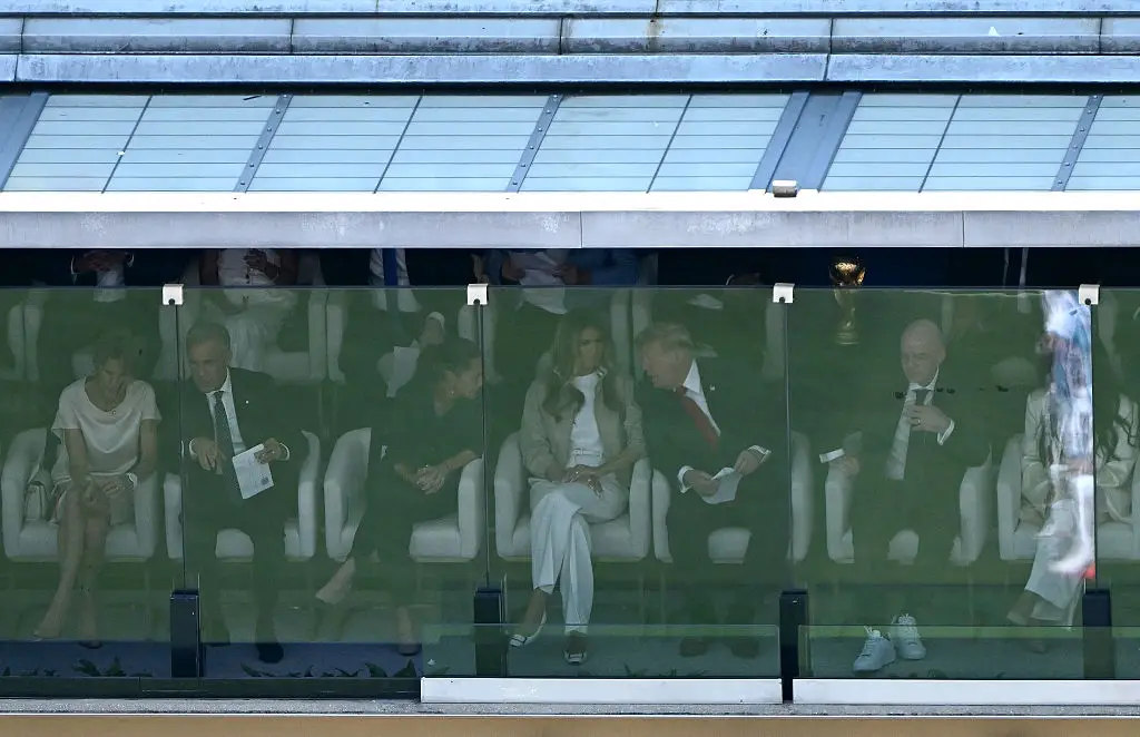 Trump is watching the World Cup final from behind glass (Jewel SAMAD / AFP via Getty Images)