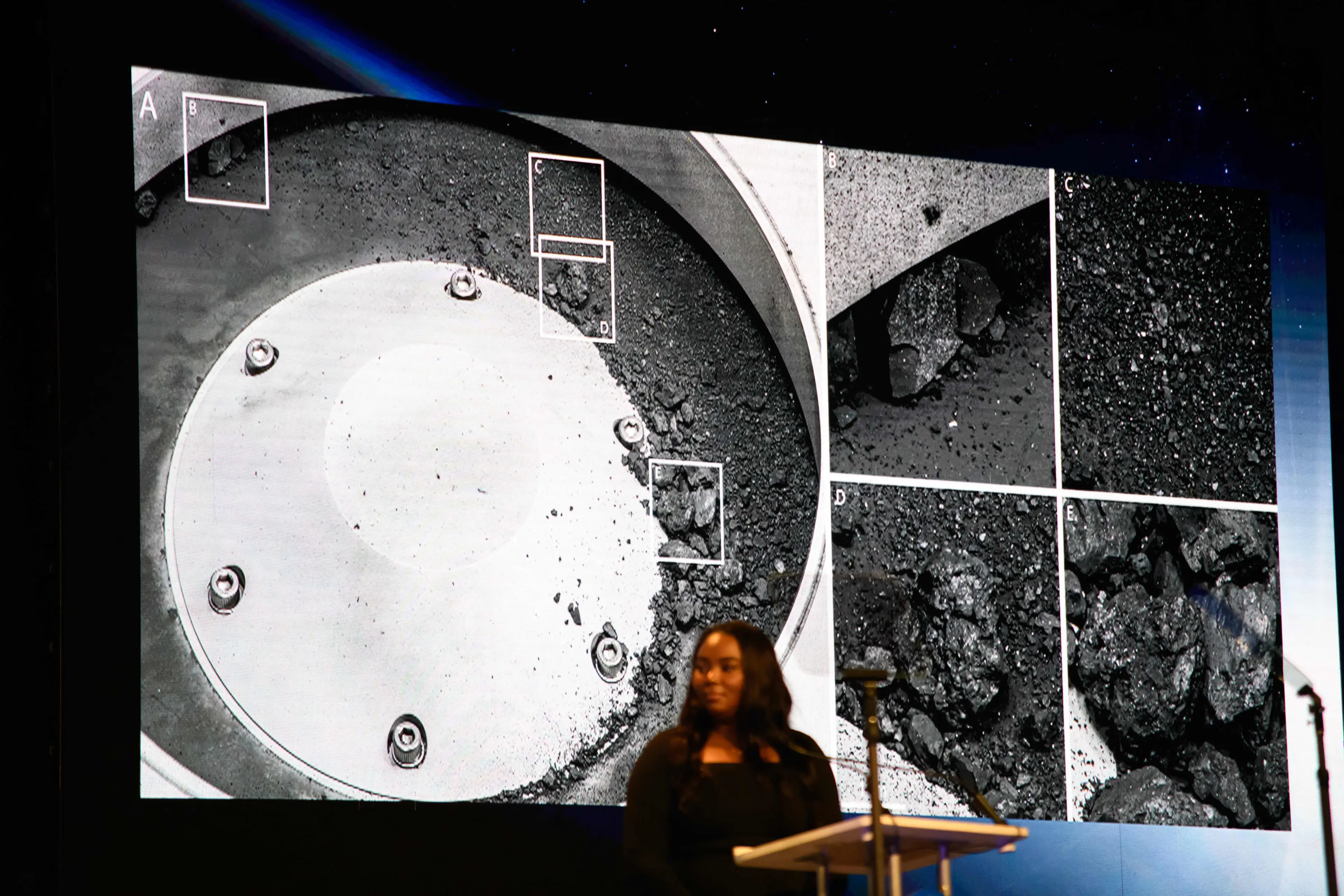 Some of the samples collected from the asteroid (MARK FELIX/AFP /AFP via Getty Images)