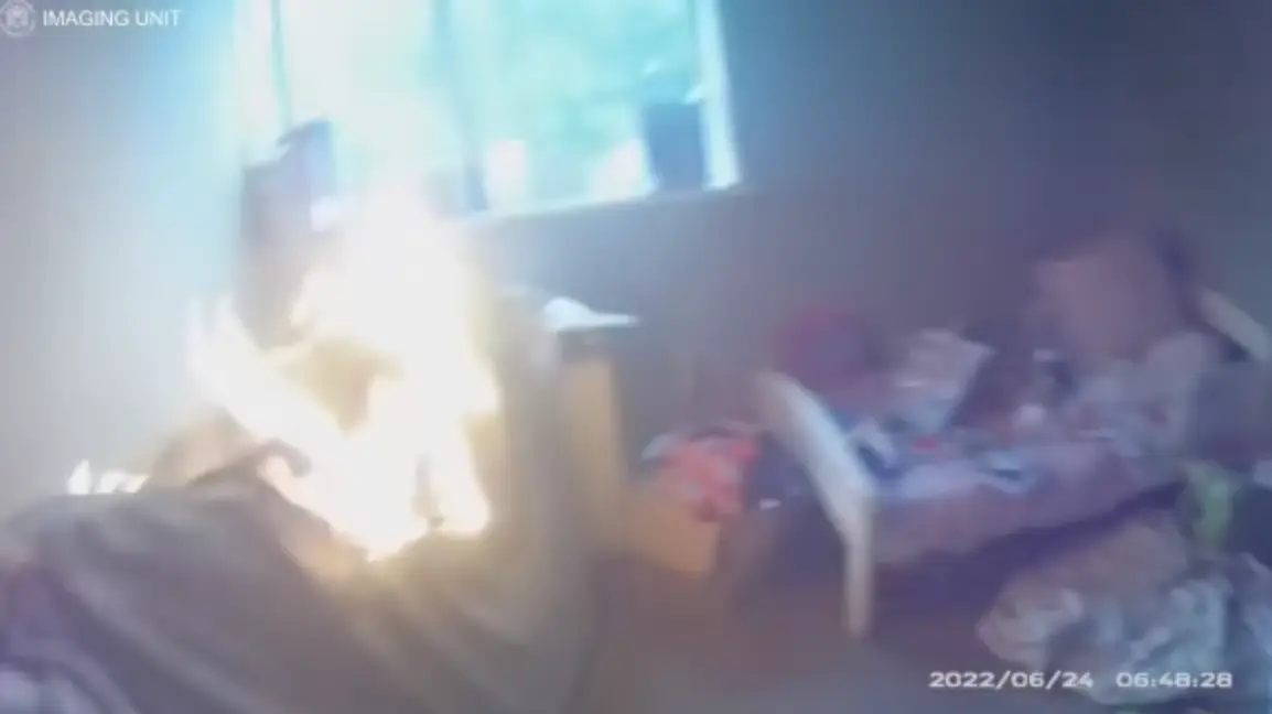 Bodycam footage shows the moment police heroically saved a woman from her former partner during a violent attack.