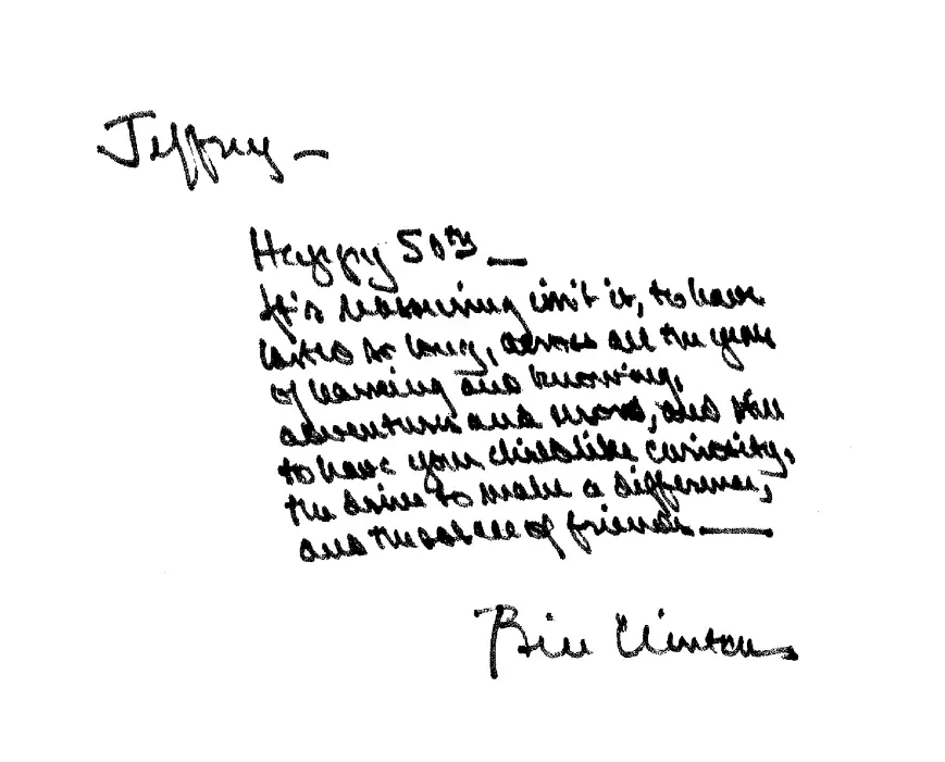 The letter from Bill Clinton to Jeffrey Epstein in the alleged 'birthday book' (House Oversight Committee)
