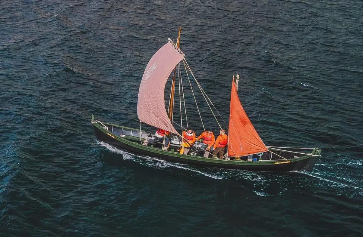 The Viking-like vessel capsized. (Instagram/@sail2north)