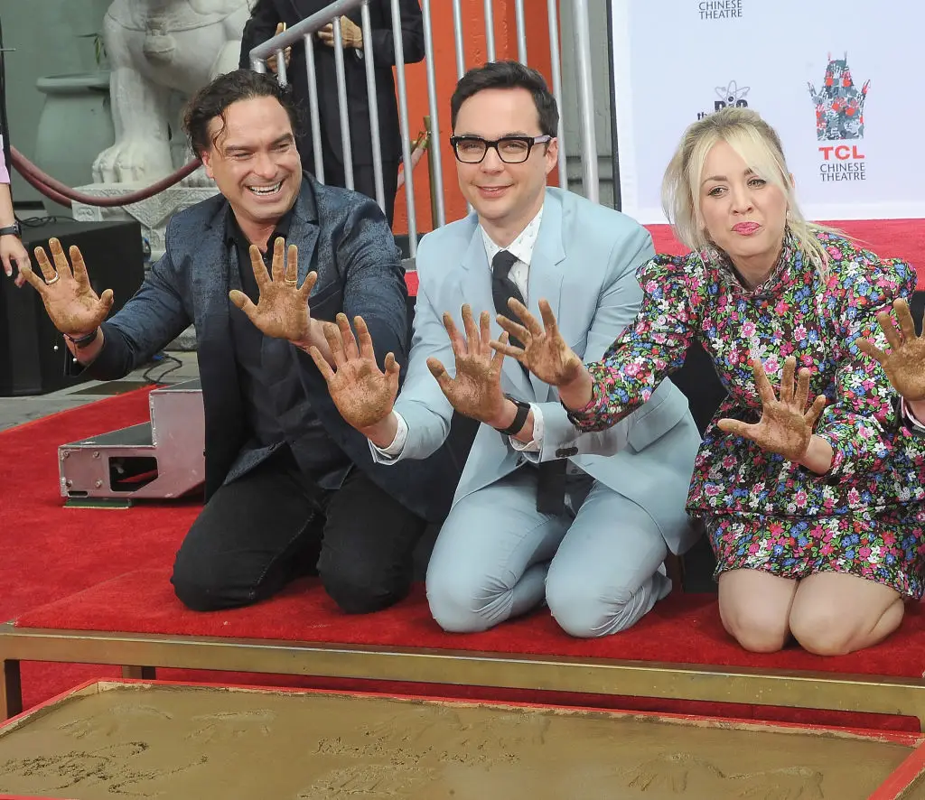 Kaley Cuoco (right) and Johnny Galecki (left) wondered whether scenes were added to the show after their breakup. (Albert L. Ortega/Getty Images)