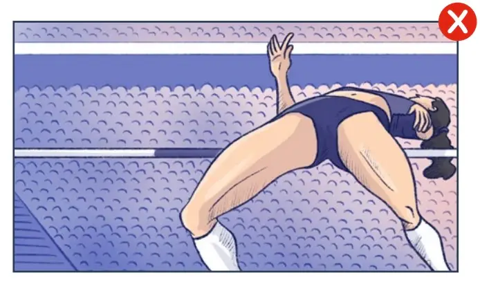 An example of a camera angle which has been vetoed while high jumpers are being broadcast (European Broadcasting Union)