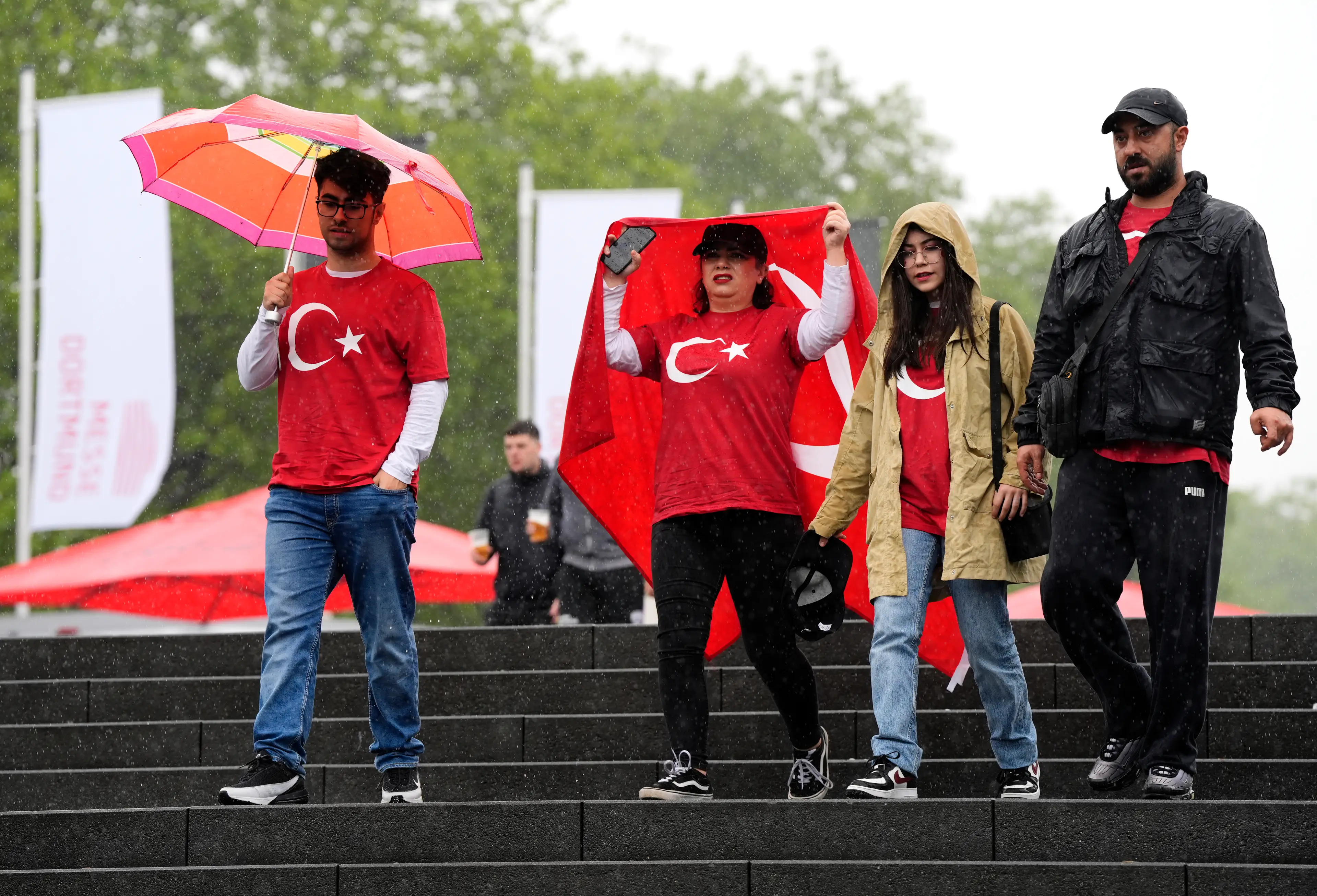 The rain is pouring down at the moment. (PA)