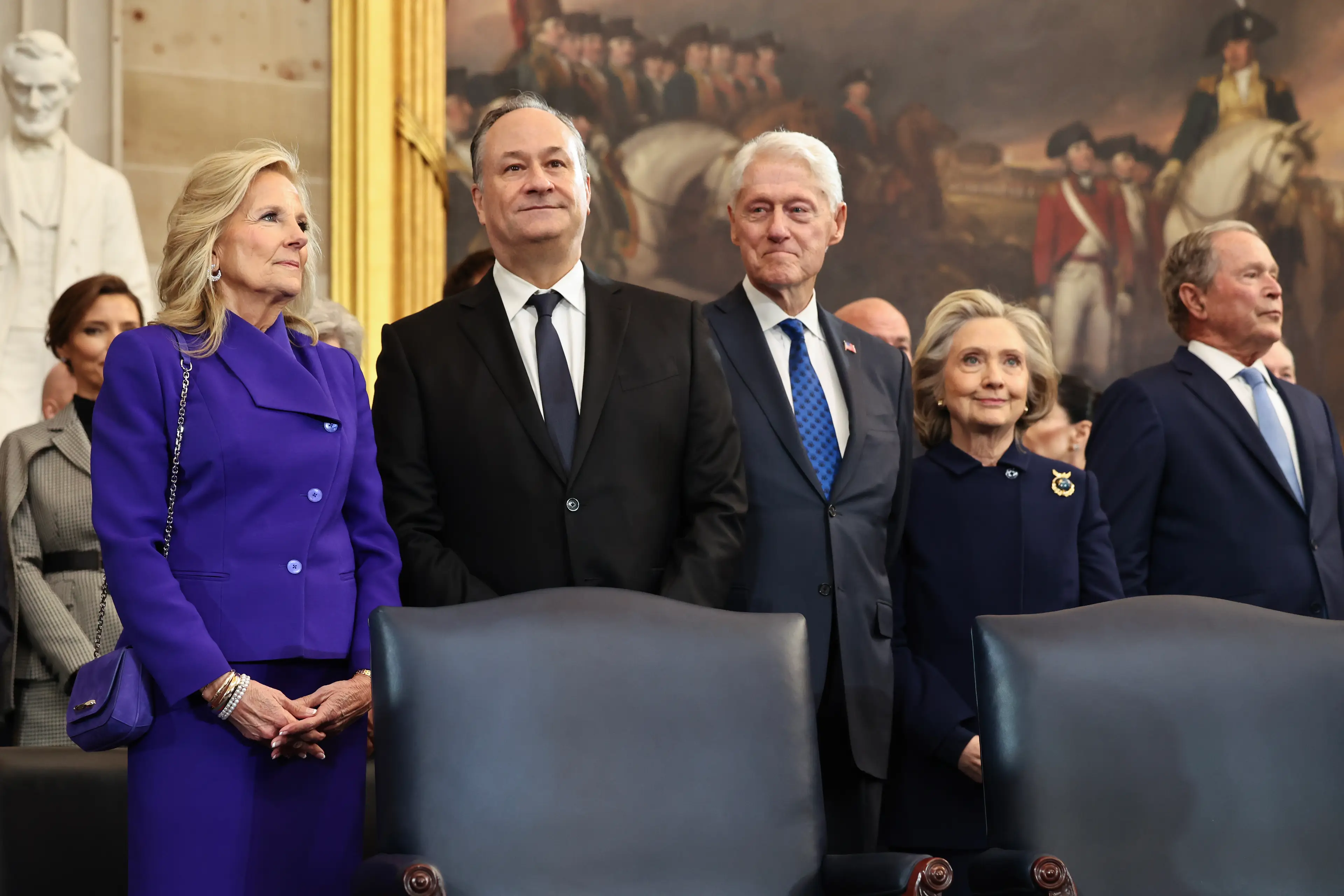 Hillary Clinton was in attendance with her husband Bill today (Chip Somodevilla/Getty Images)