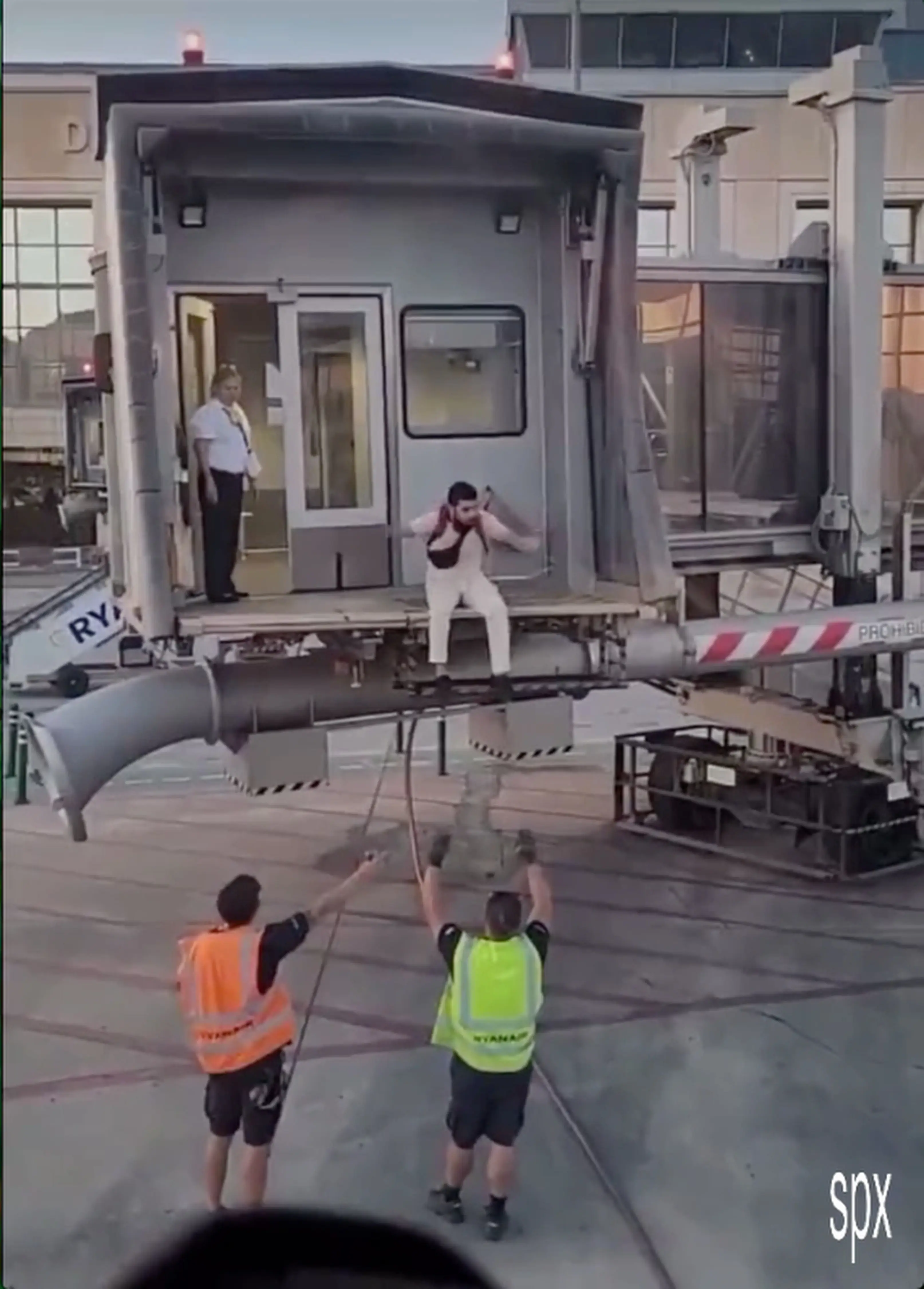 The guy was having a nightmare, having shown up late for his flight, but he still tried to board the plane.