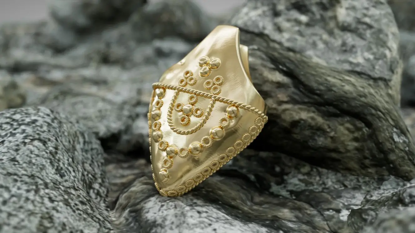 A CAD Reproduction of the Gold Relic. (Andrew Geoghegan)