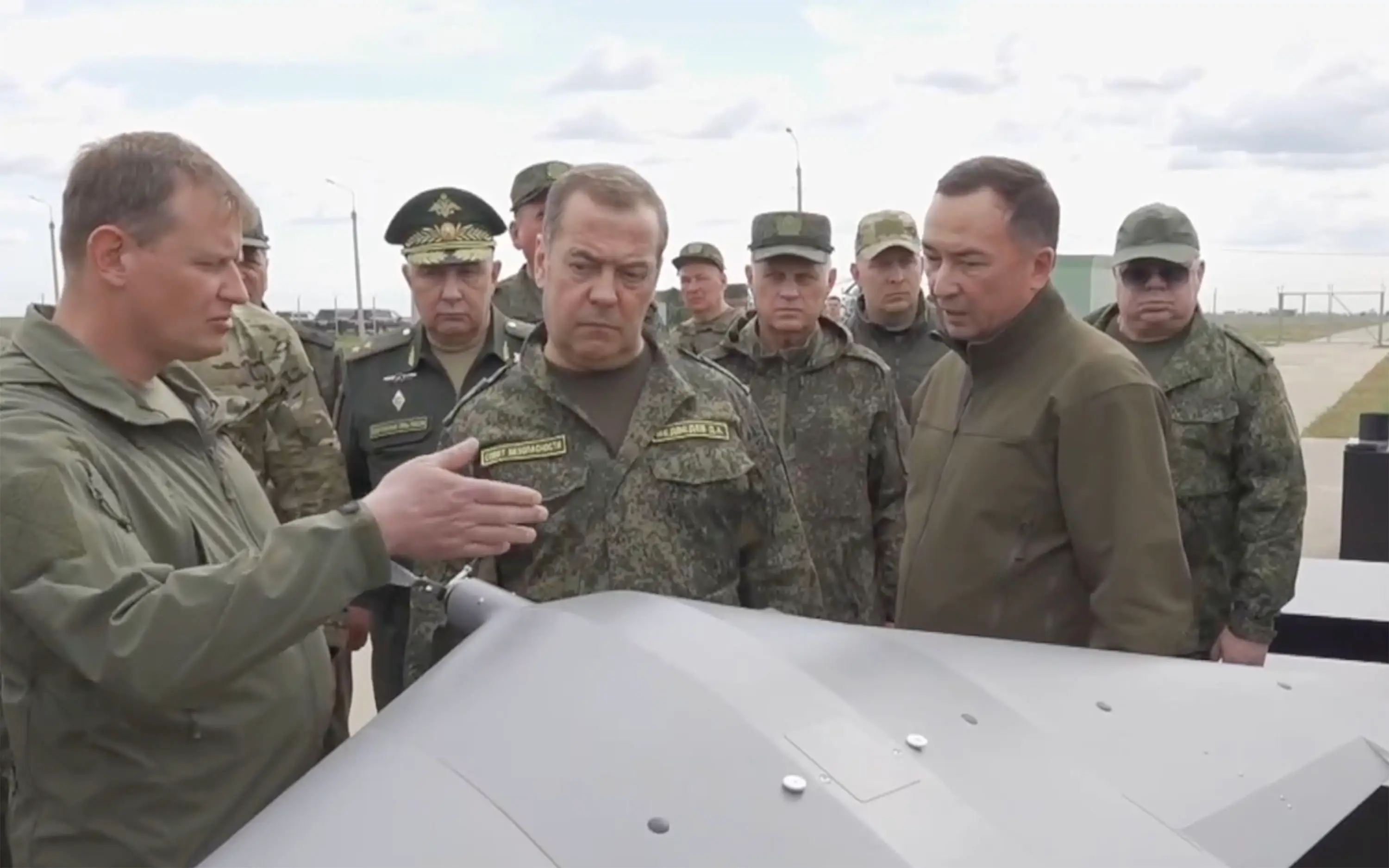Dmitry Medvedev, who heads up Russia's Security Council, was seen inspecting the weapons (East2West)