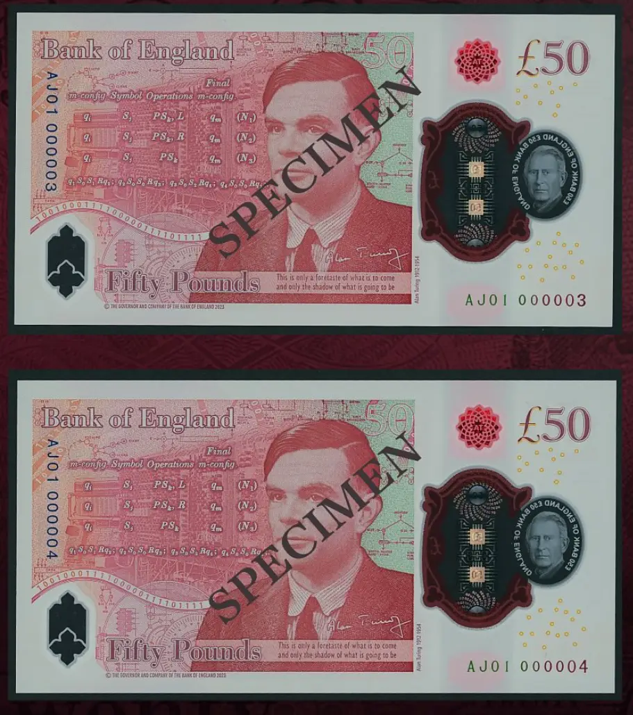These notes were auctioned off for £14,000 and £5,800 respectively. (Instagram/@spink_auctions)