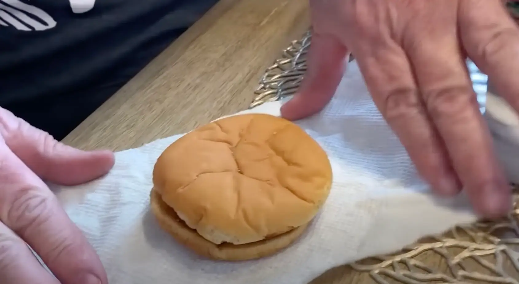 The hamburger looked strangely edible despite the lapse in time (YouTube/KUTV 2 News)