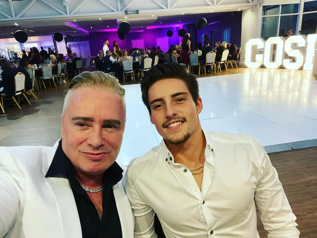 Barrie Drewitt Barlow with his fiancé Scott Hutchinson.