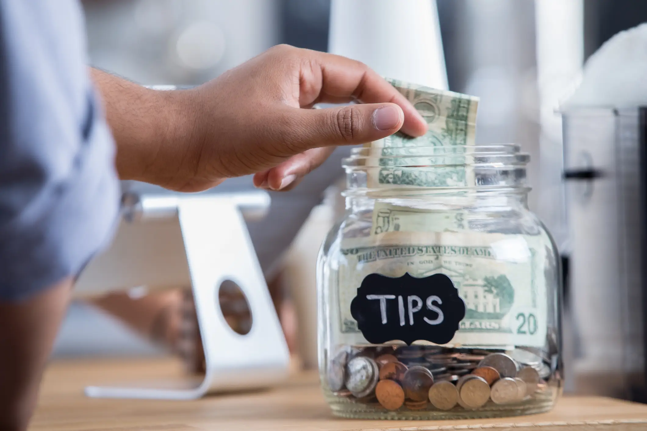 Service workers in the US often rely on tips to top up their wages. (Getty Stock Images)
