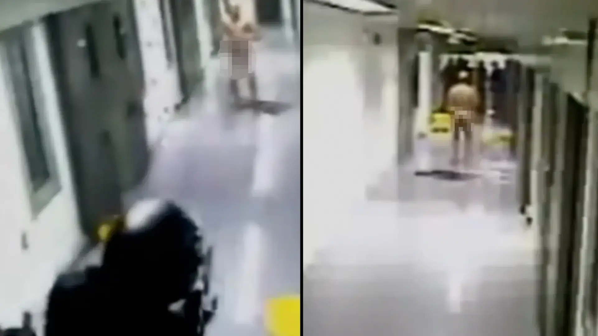 Naked Charles Bronson squares up to army of 15 prison guards in newly emerged footage