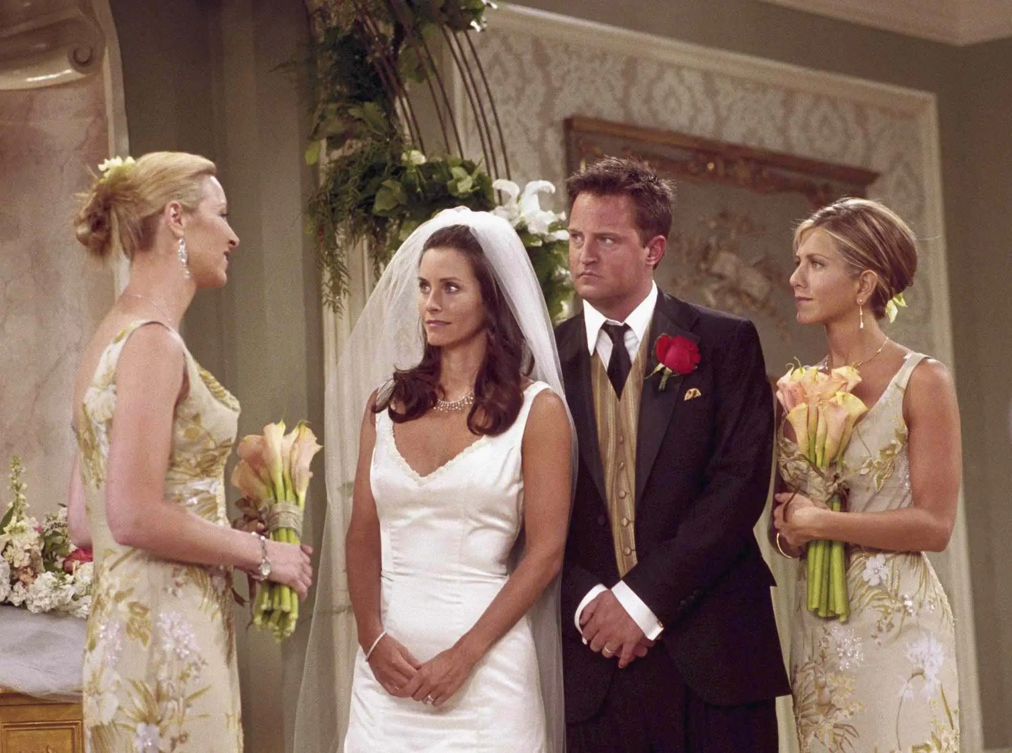Chandler and Monica got married in the season seven finale (NBC)