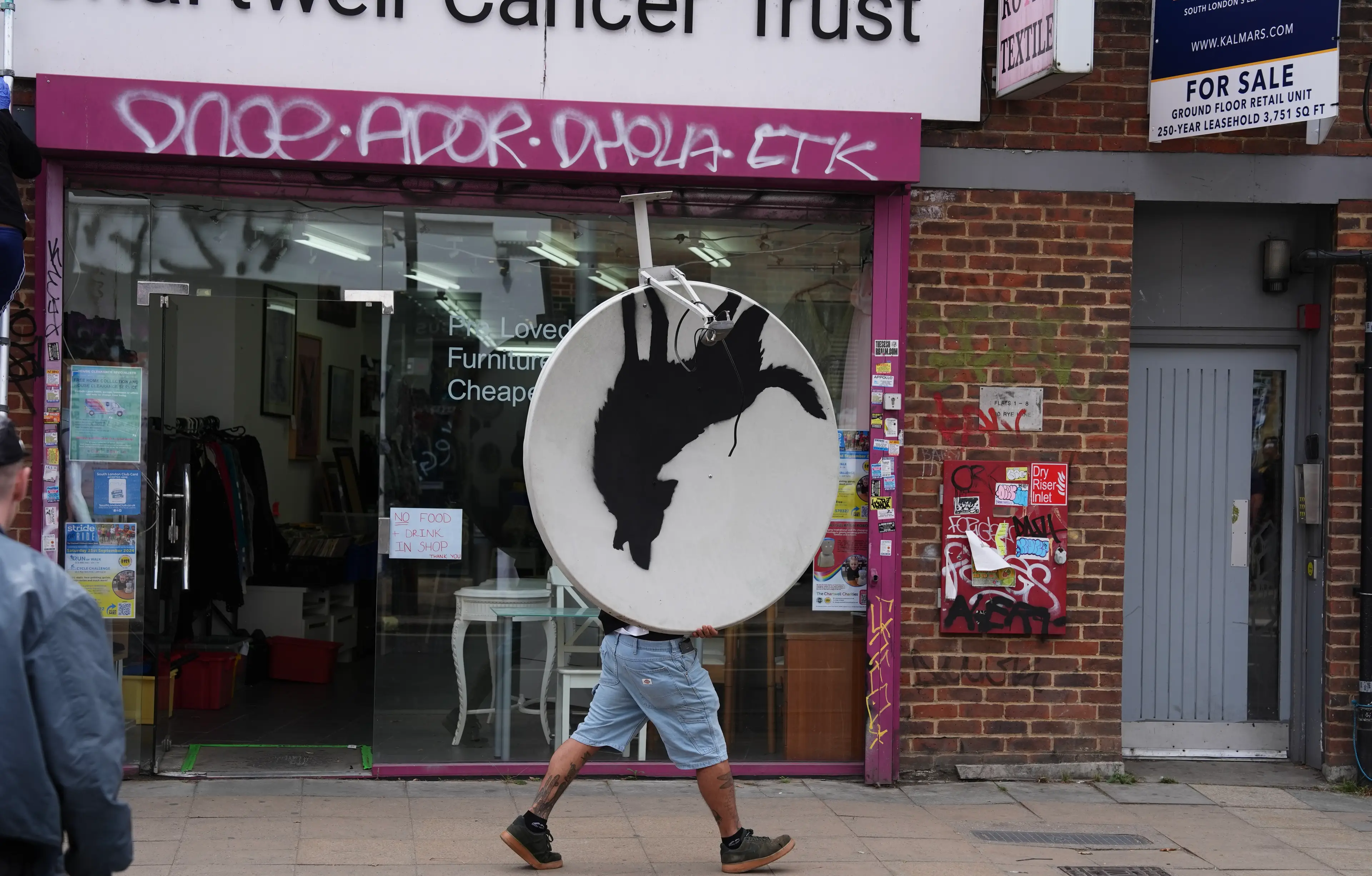 Banksy's latest creation was looted from Peckham just after he confirmed it was one of his works. (PA)