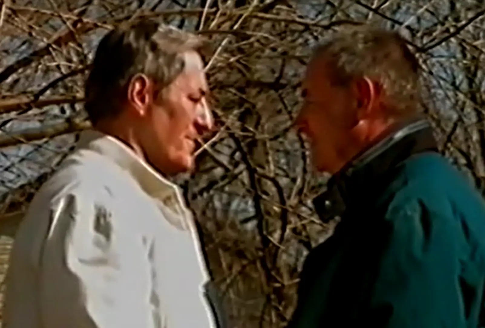 Identical twins with identical names for themselves, their wives, their dog and their eldest son. (BBC)