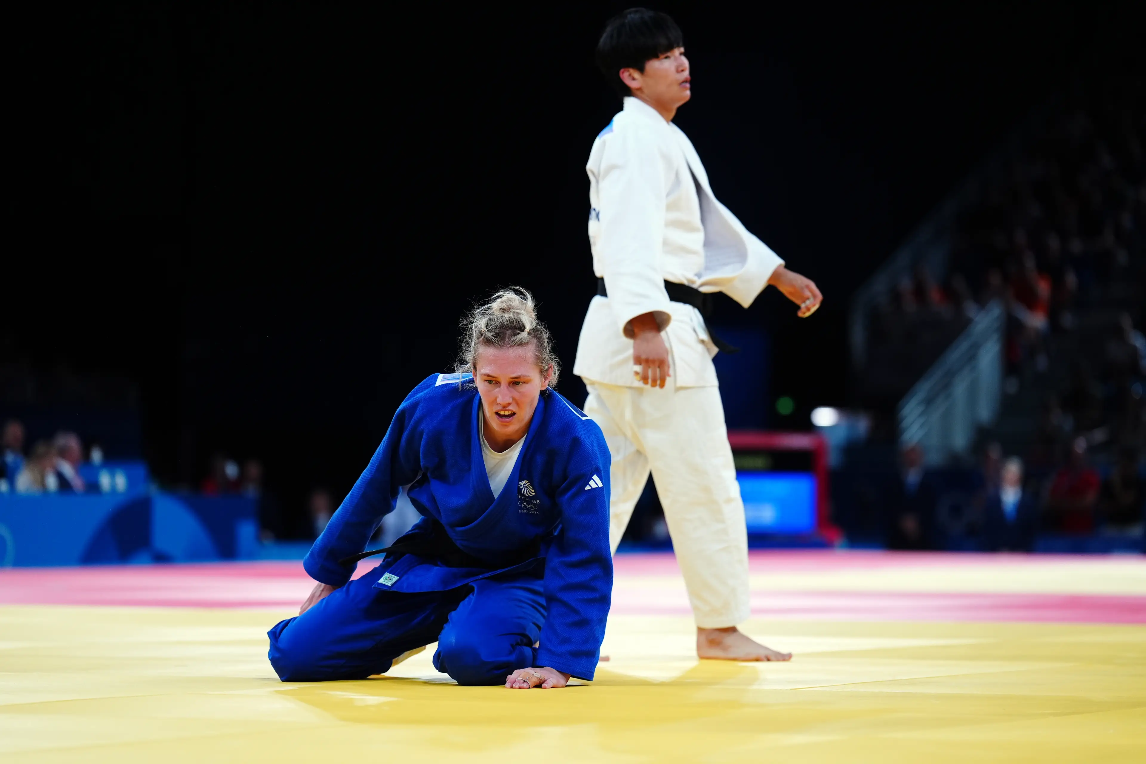 Reid suffered a golden score defeat to Yoon Hyunji in the women’s -78kg round of 32. (PA)