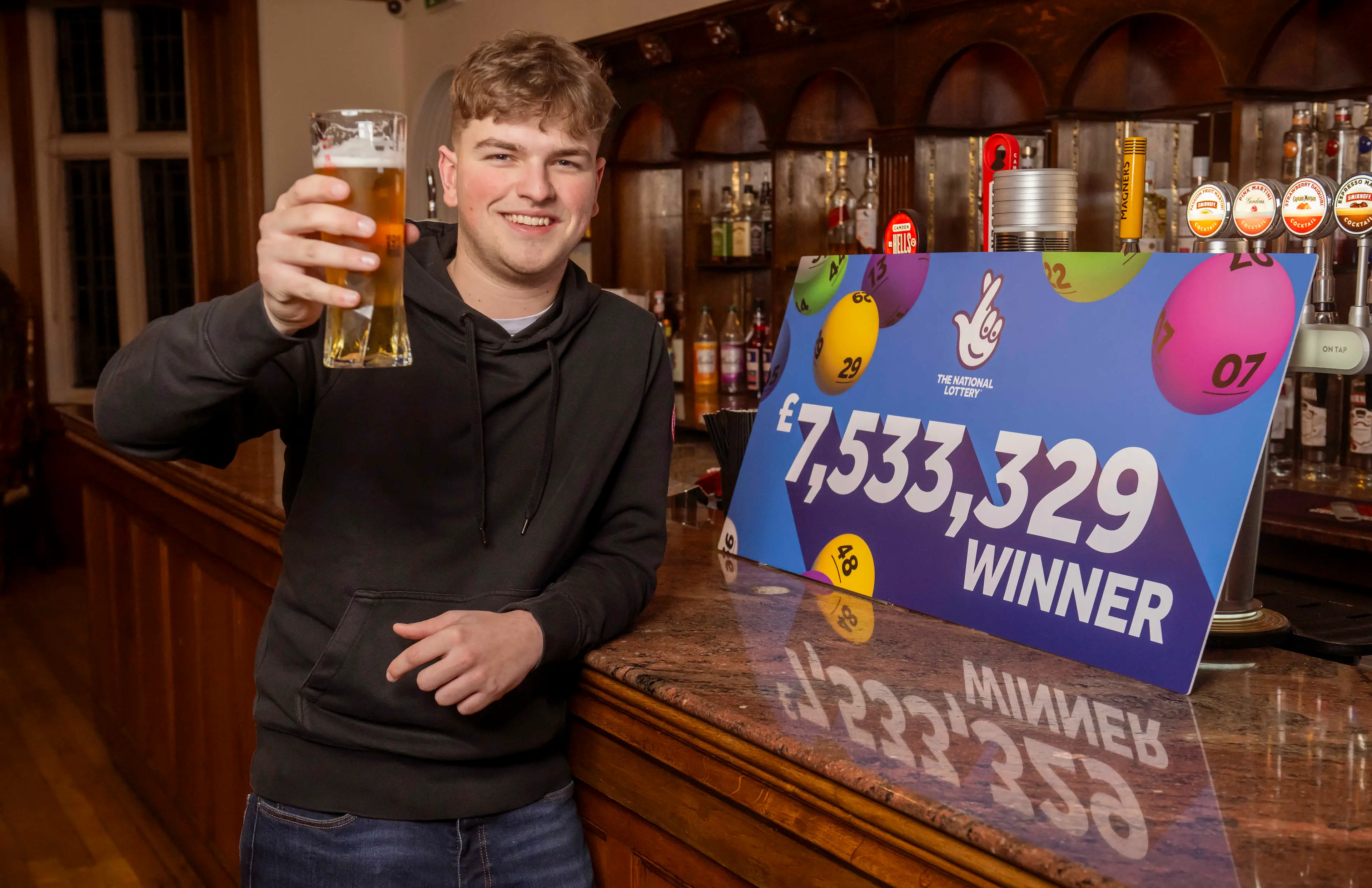 His girlfriend didn't believe him at first (Anthony Devlin/National Lottery/PA Wire)