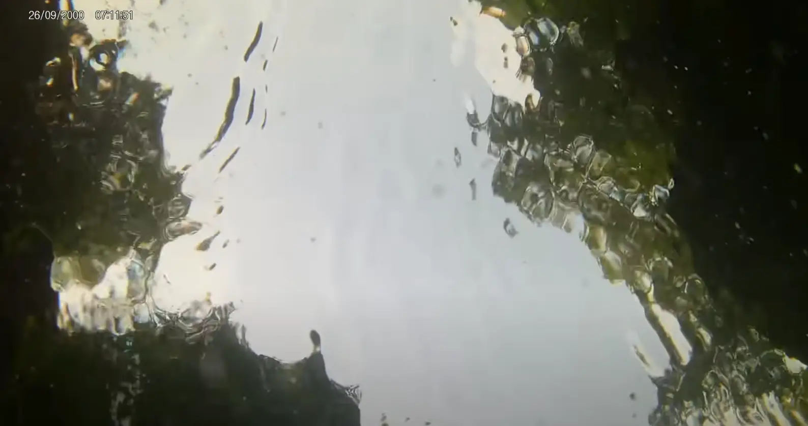 He also gave a birds-eye view of what it would look like if you were dragged under (YouTube/jackasnacks)