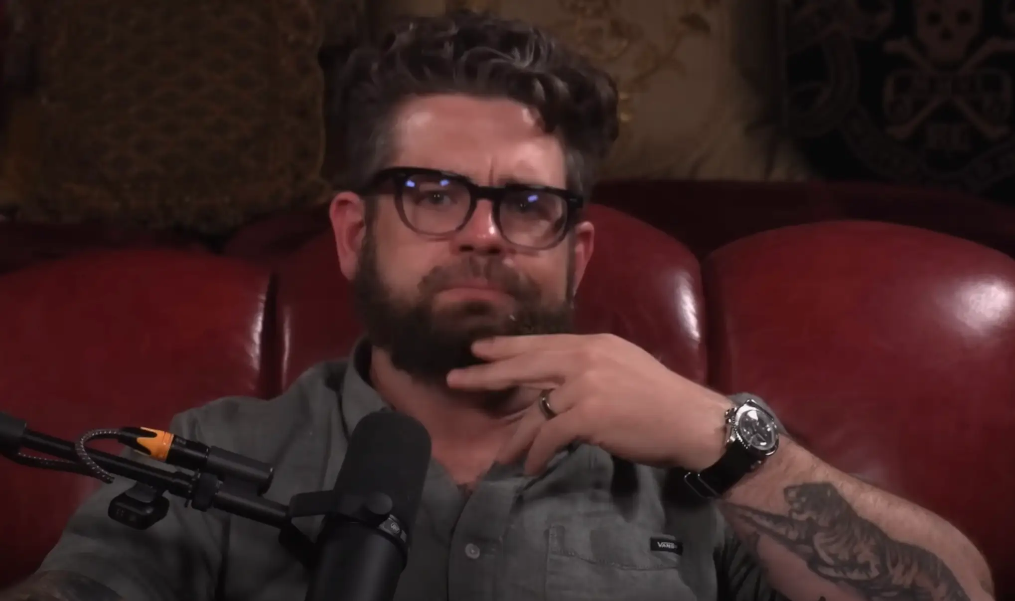 Jack Osbourne became emotional as he explained how he received a 'knock on the door' in the early hours (YouTube/@jackosbourne)