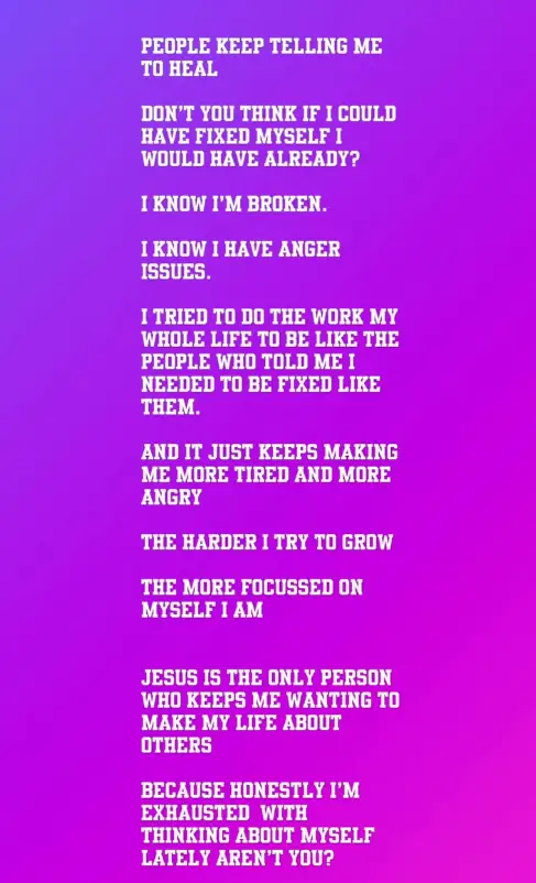 Bieber's statement in full (Instagram/@justinbieber)