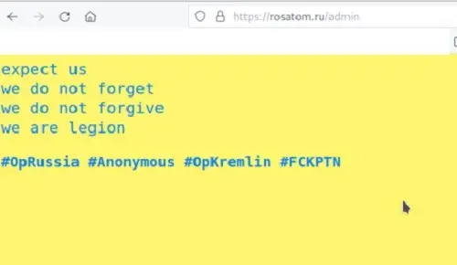 Message from Anonymous on the Rosatom site.