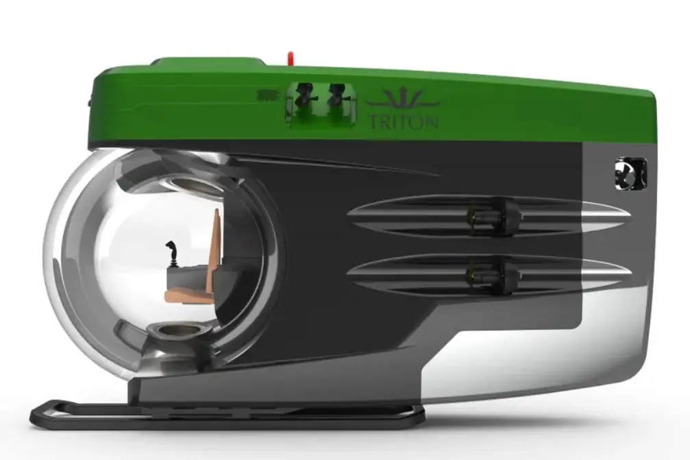 This sub is for two people only, and is actually certified to dive down to the Titanic. (Triton Submarines)