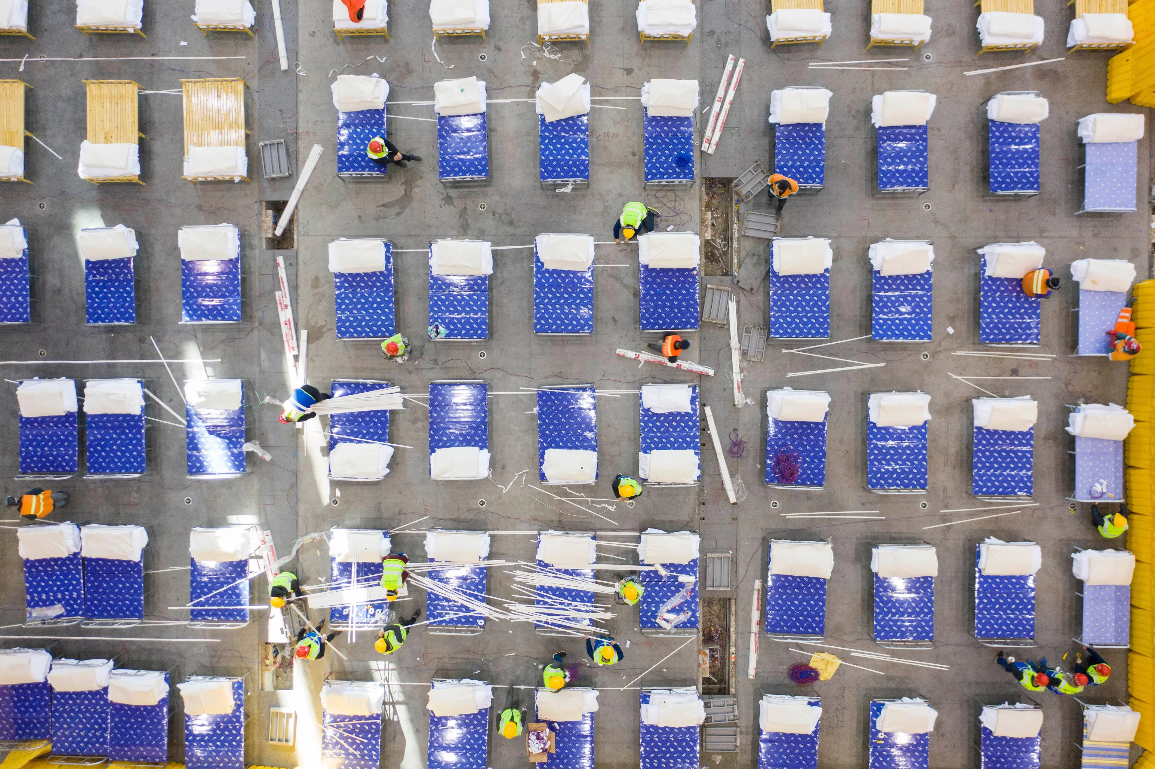 Makeshift Covid-19 ward.