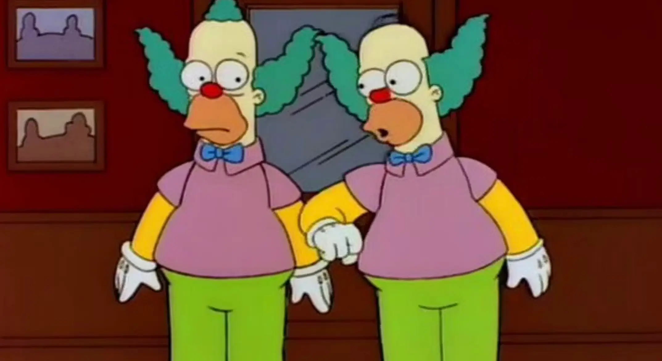 Viewers could barely tell the pair apart in the episode 'Homie the Clown' (Disney)