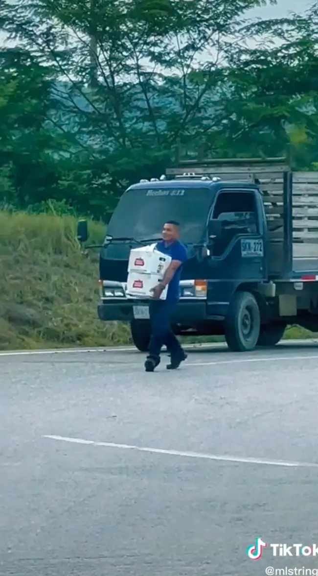 Luckily, no one was injured, and drivers on the road were encouraged to help themselves to the booze.