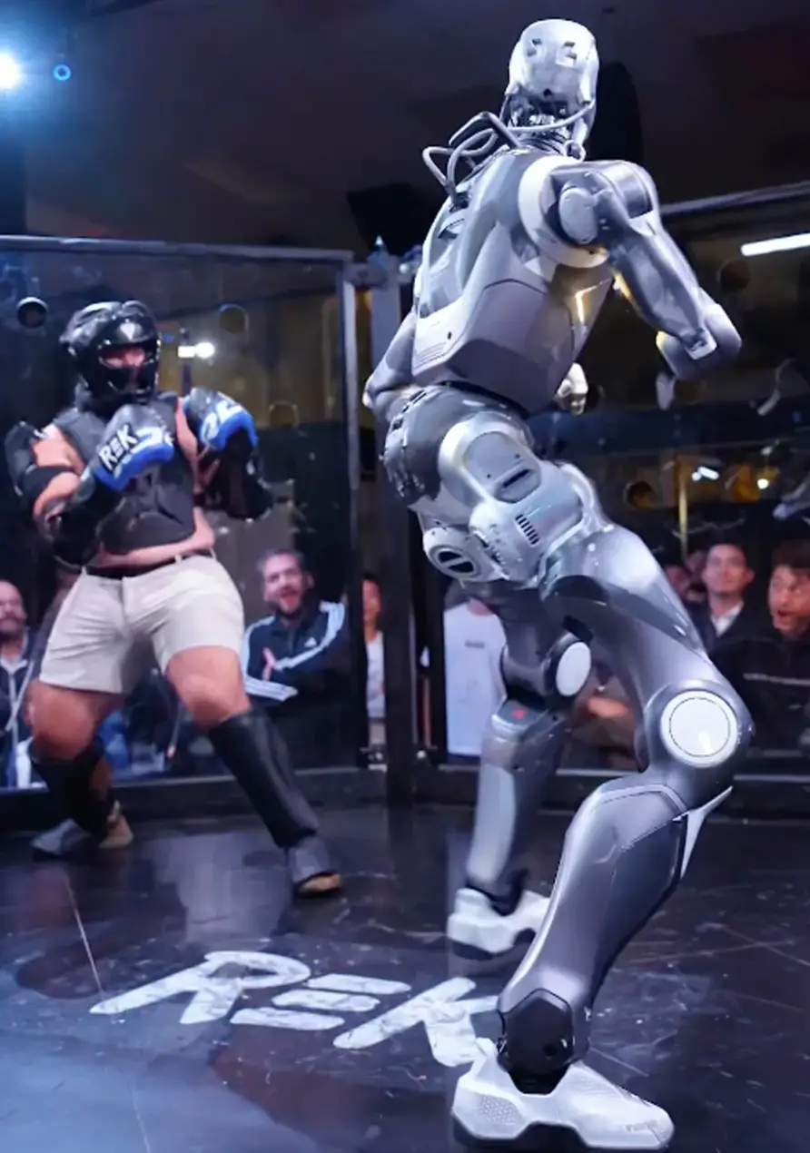 Frankie LaPenna took on the formidable robot in the bizarre MMA bout (Instagram/@frankielap)