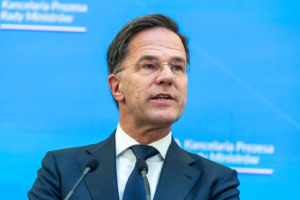 Rutte mistakenly said the four soldiers had died while speaking in Warsaw (Andrzej Iwanczuk/NurPhoto via Getty Images)