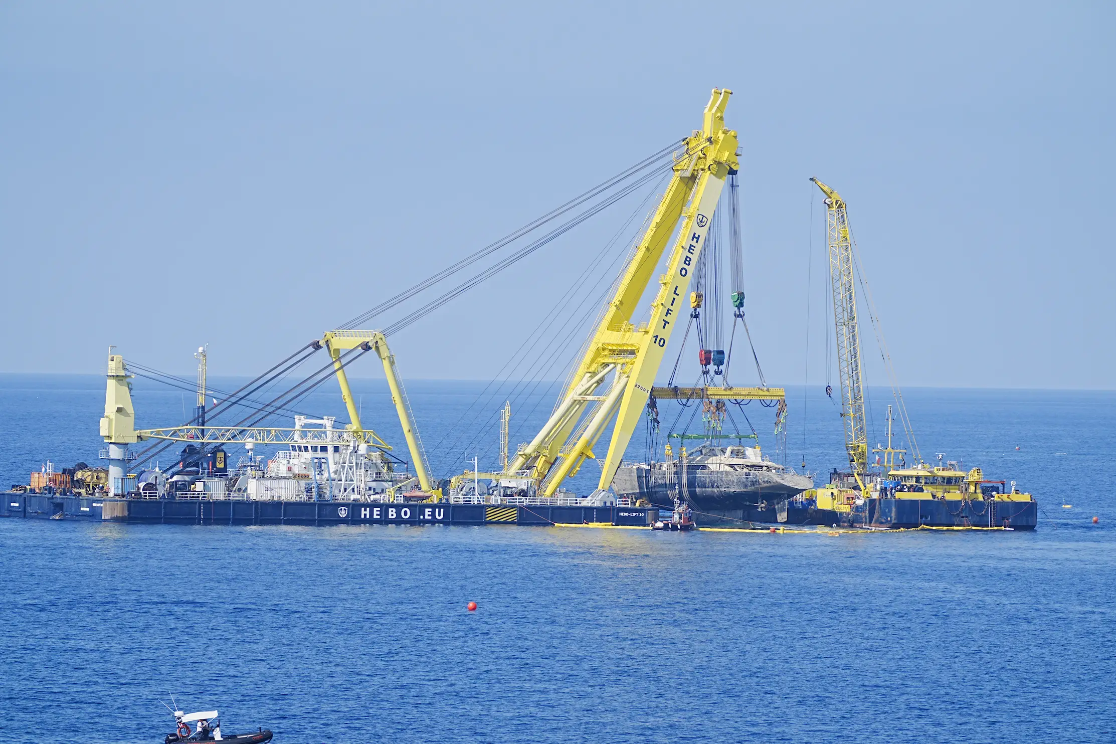 The yacht was lifted on Saturday afternoon. (PA)