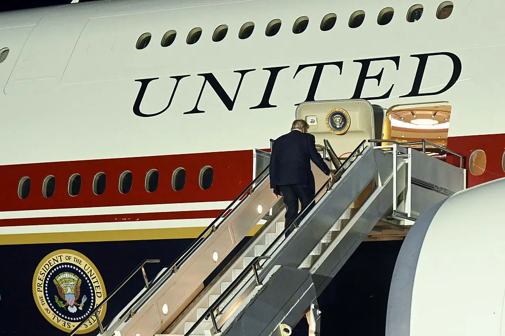 When Donald Trump flew into Turkey it was in the new Air Force One, but he left on the old one (SAUL LOEB / AFP via Getty Images)