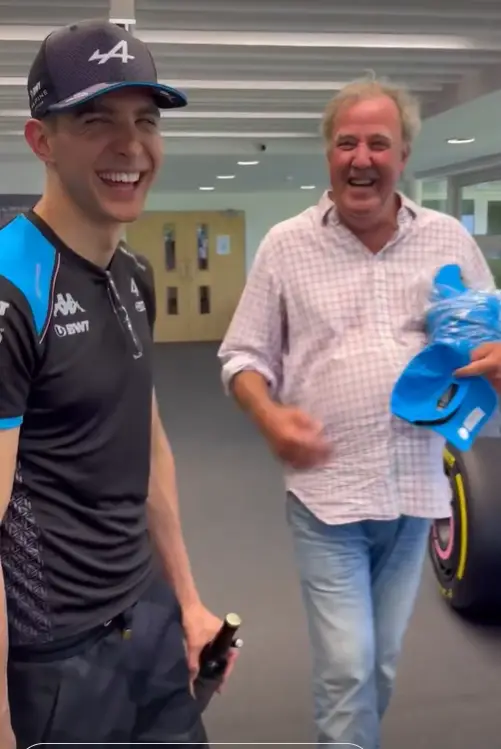 The TV presenter fan got a tour of the F1 team’s factory.