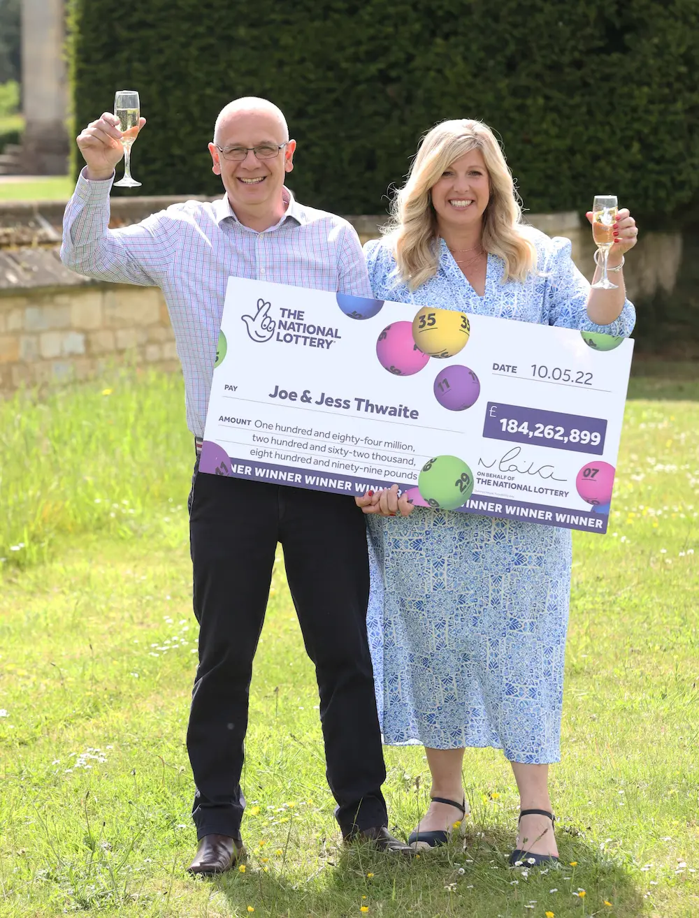 Joe and Jess Thwaite bagged a whopping £184 million jackpot.