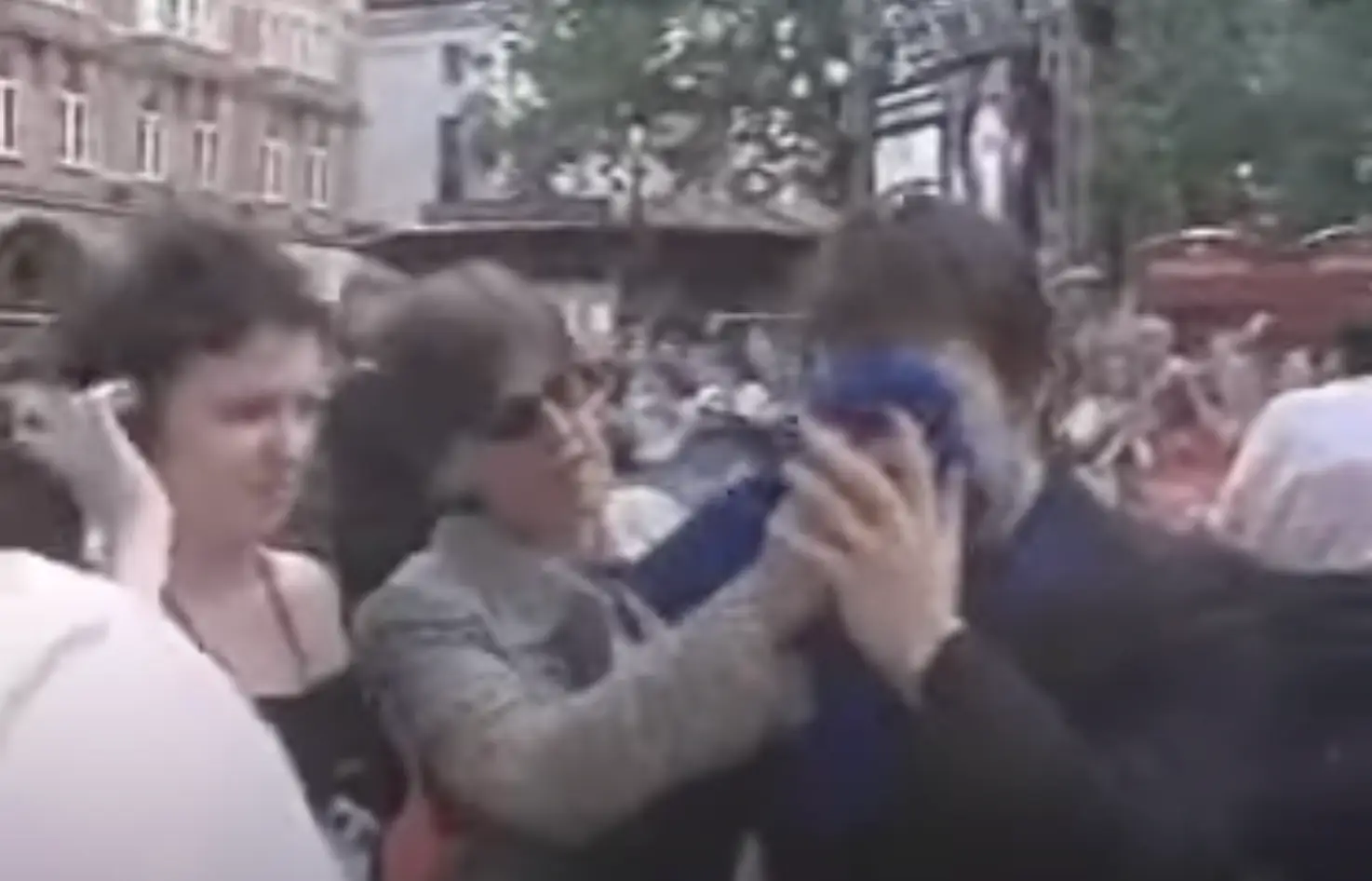 The actor had his face wiped with a towel.