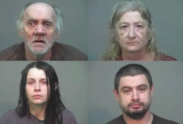 Four family members were arrested when the 16 kids were rescued from the Ohio home (Southeast Ohio Jail)