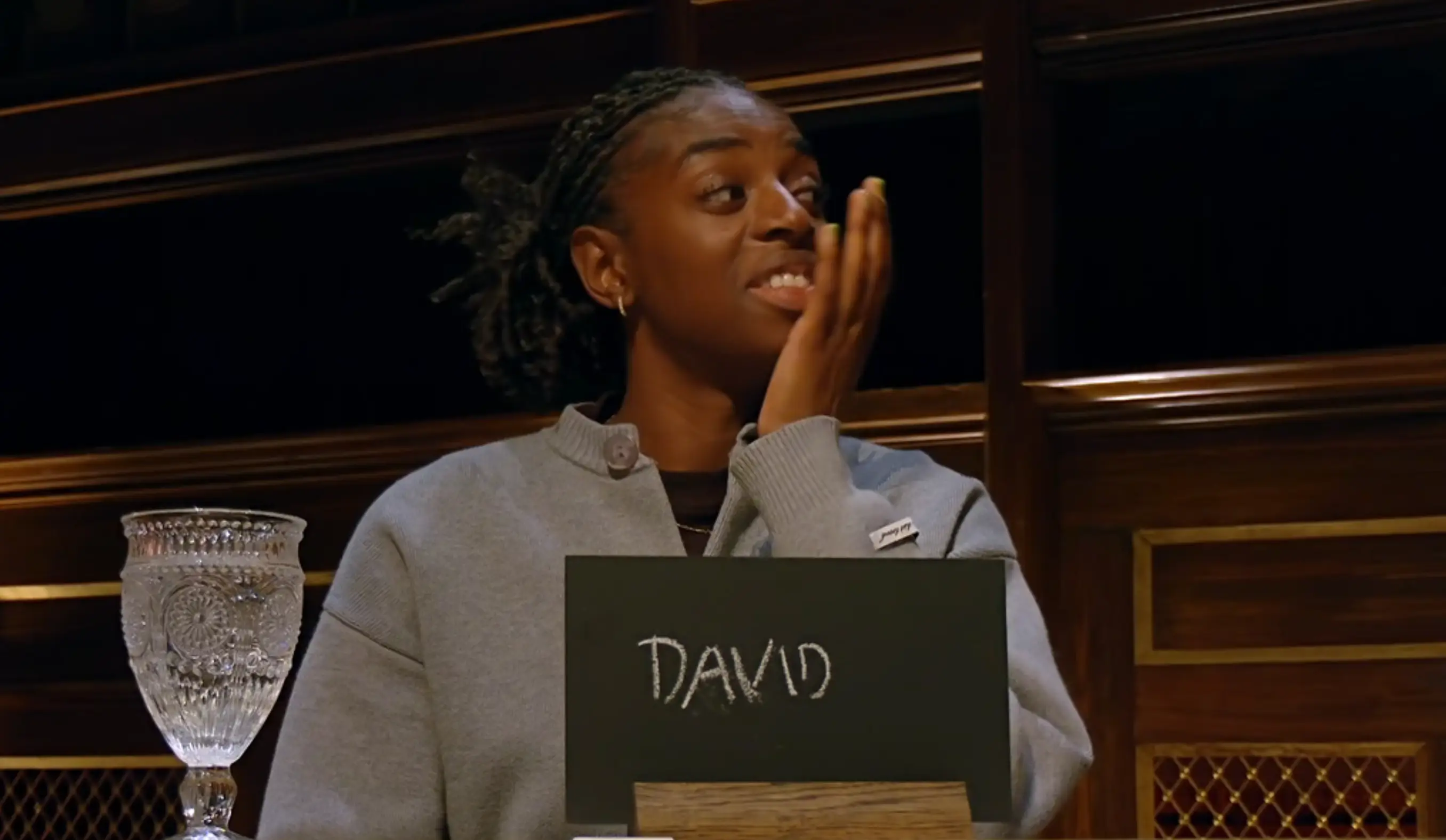 Traitors fan Cat couldn't hide her excitement when she realised history was about to be made (BBC)